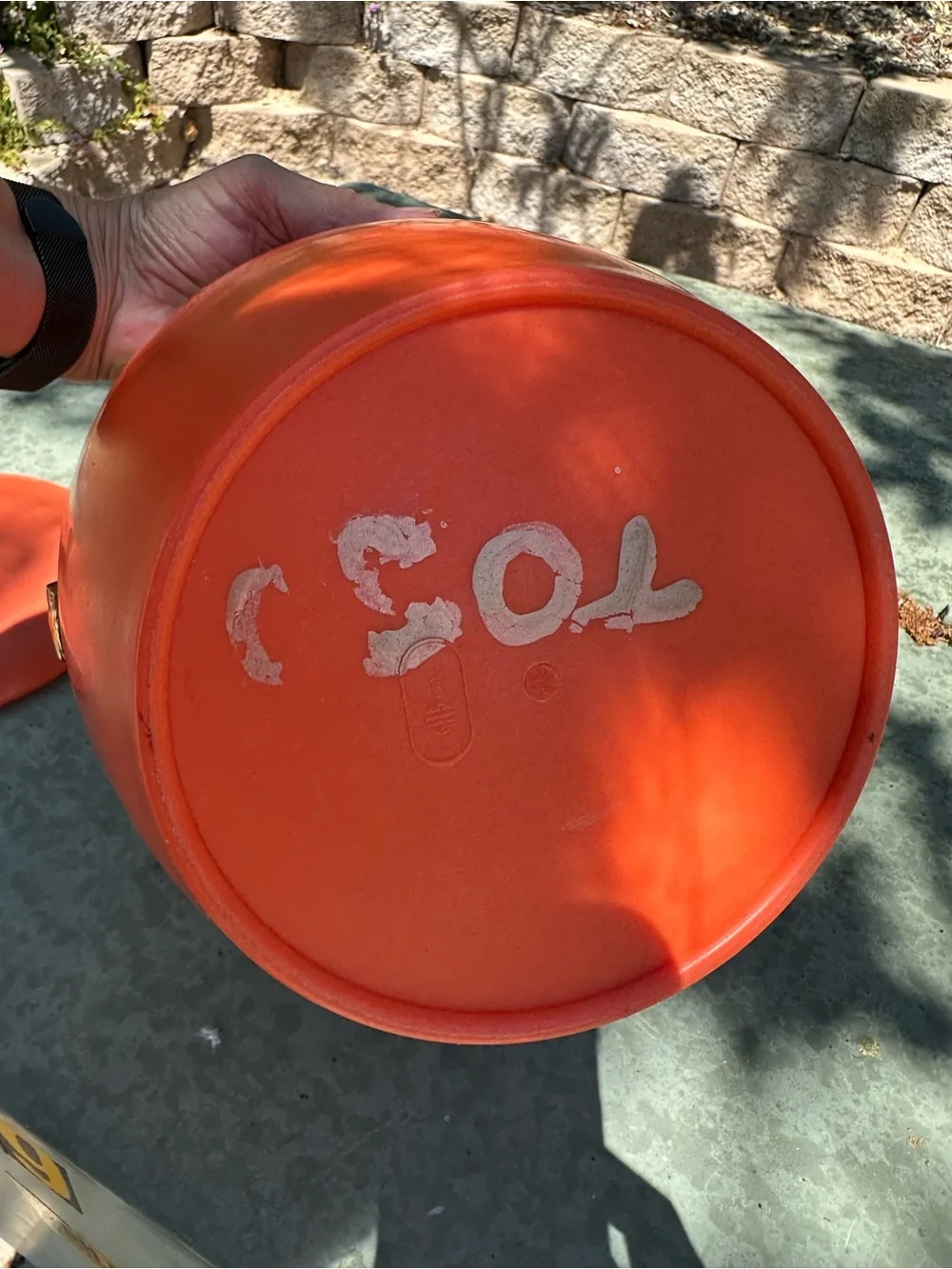 Mid-century MCM Orange Vintage Long Horn Ice Bucket